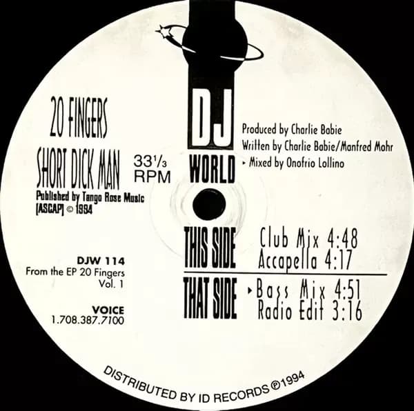 20 Fingers - Short Dick Man (Vinilo usado VG+) - Miniatura 1 en LEMM DJ Store