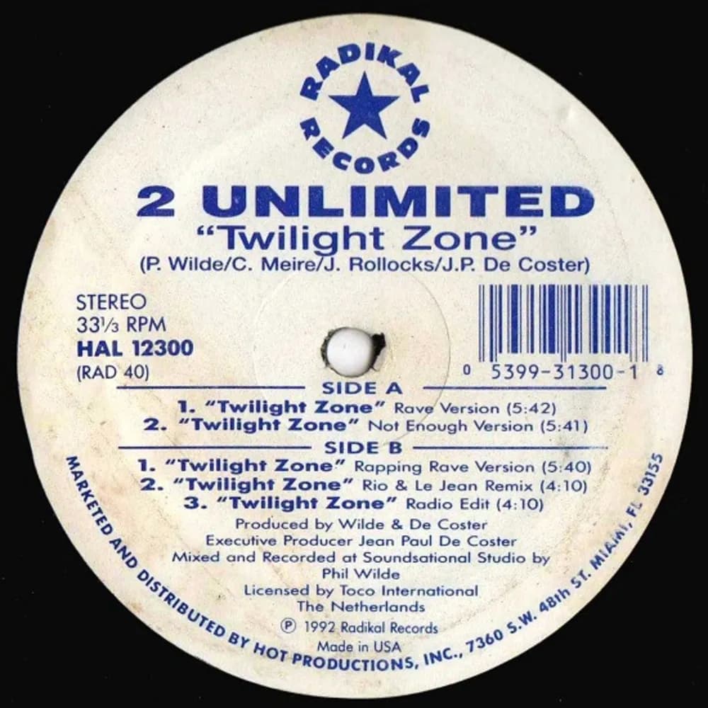 2 Unlimited - Twilight Zone (Vinilo 12" usado VG+) - Miniatura 1 en LEMM DJ Store