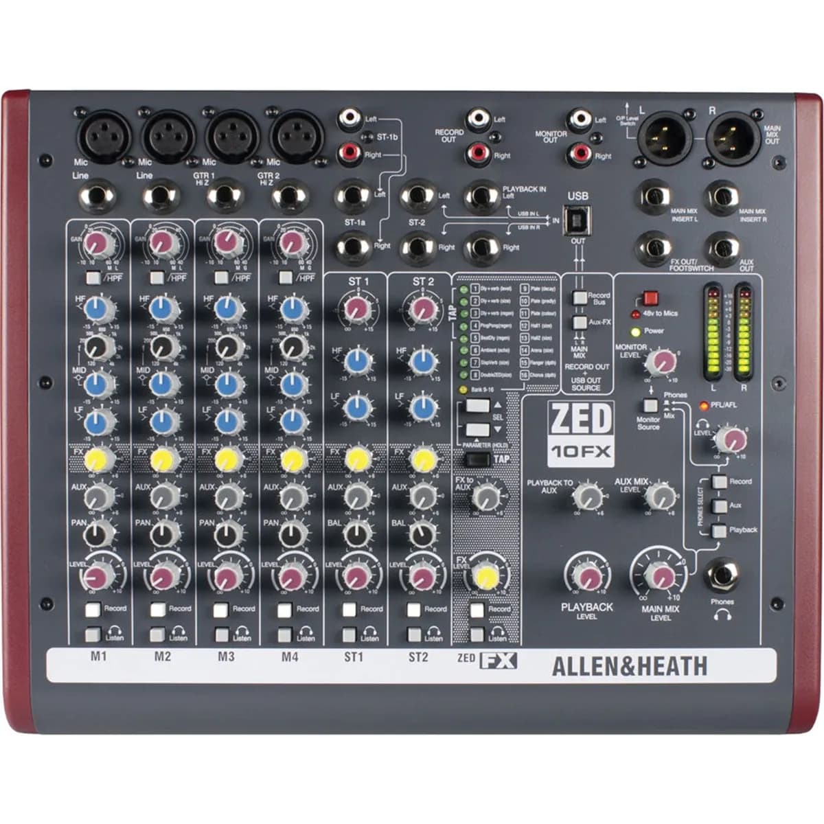 Allen & Heath ZED-10FX – Mesa de Sonido Analógica 6 Canales con Efectos y USB - Miniatura 6 en LEMM DJ Store