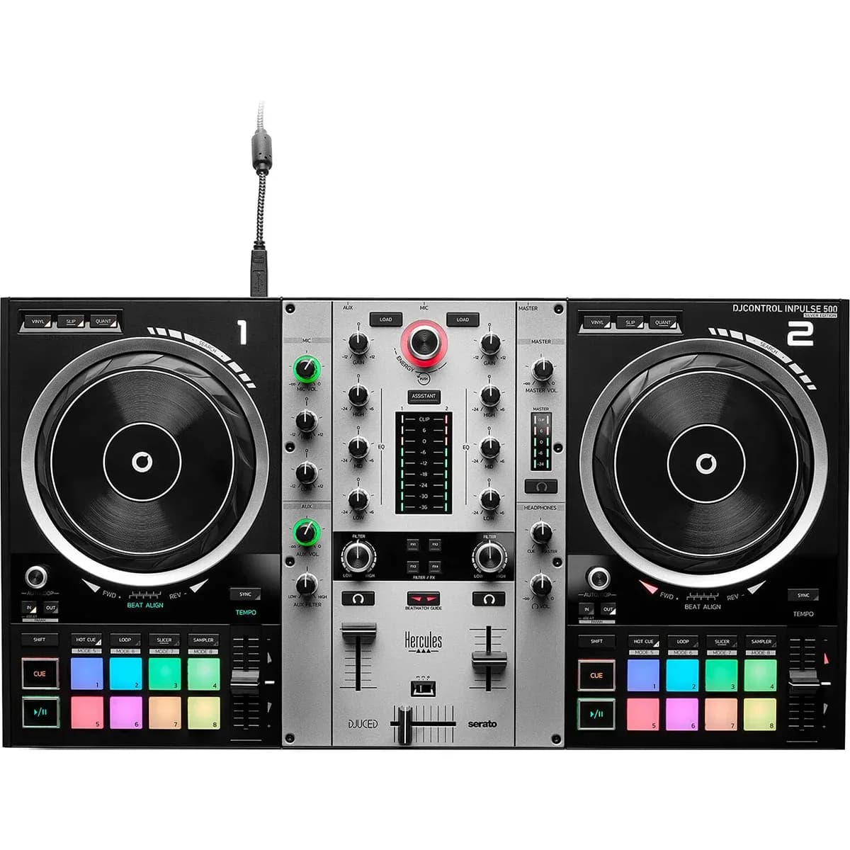 Hercules DJControl Inpulse 500 – Controlador DJ 2 Canales Silver Edition - Miniatura 2 en LEMM DJ Store