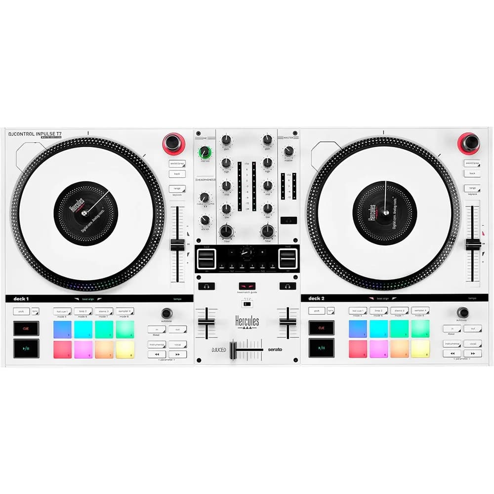 Hercules DJControl Inpulse T7 Limited-Edition White – Controladora DJ motorizada con platos de 7" - Miniatura 3 en LEMM DJ Store