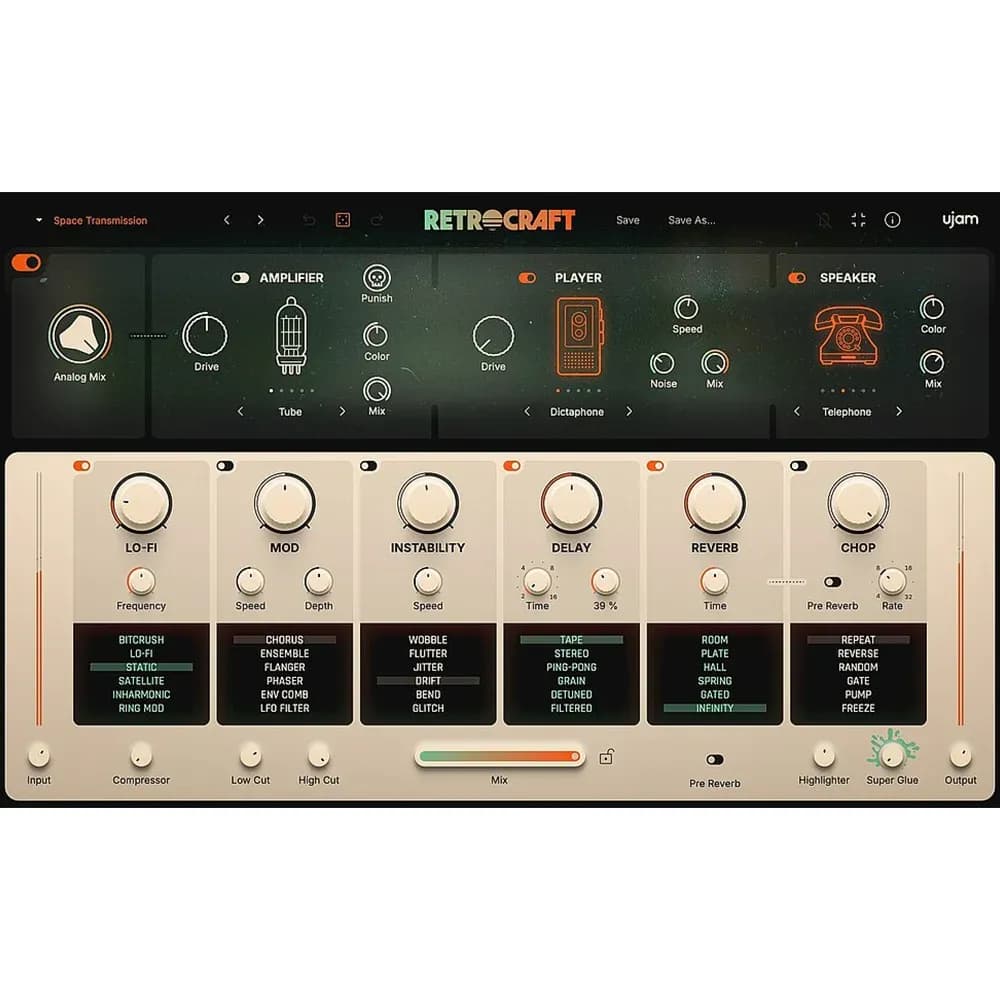 UJAM RETROCRAFT – Plugin de Efectos Vintage y Lo-Fi para Producción Musical (Descarga Digital) - Miniatura 1 en LEMM DJ Store