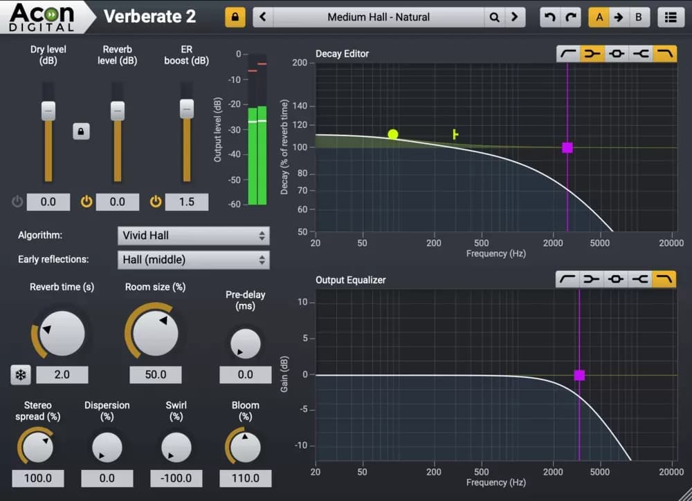 Acon Digital Verberate 2 – Plugin de Reverb Natural para Mezcla Estéreo (Descarga Digital) - Miniatura 1 en LEMM DJ Store