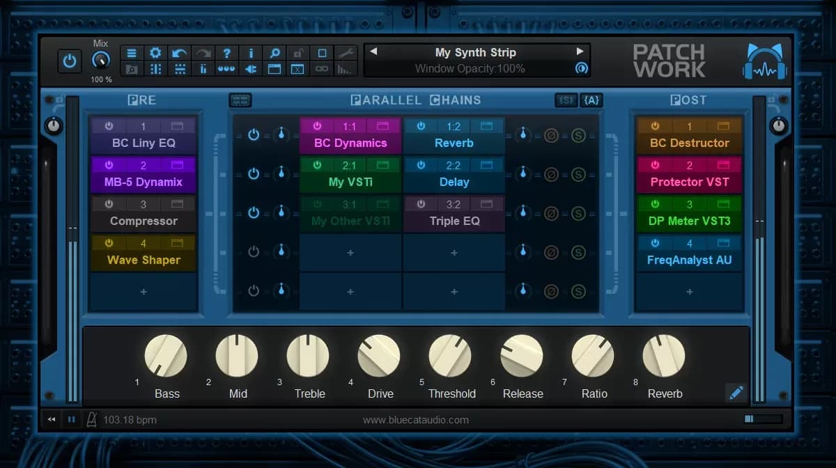 Blue Cat Audio Patchwork – Patchbay y Cadena de Plugins Multiefecto (Descarga Digital) - Miniatura 1 en LEMM DJ Store