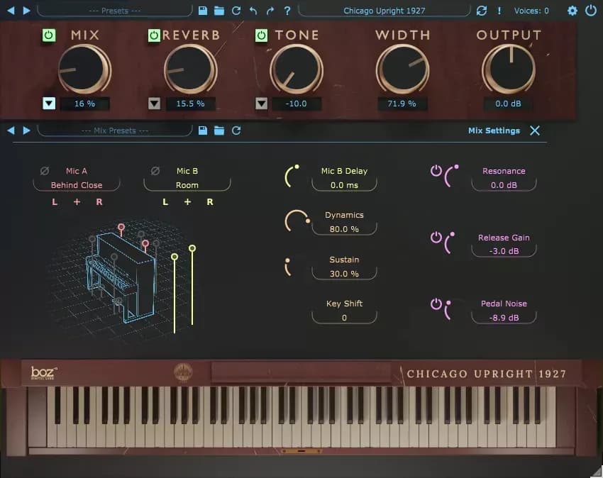 BOZ Digital Labs Chicago Upright 1927 Pro – Piano Vertical Virtual Vintage Sampleado (Descarga Digital) - Miniatura 1 en LEMM DJ Store