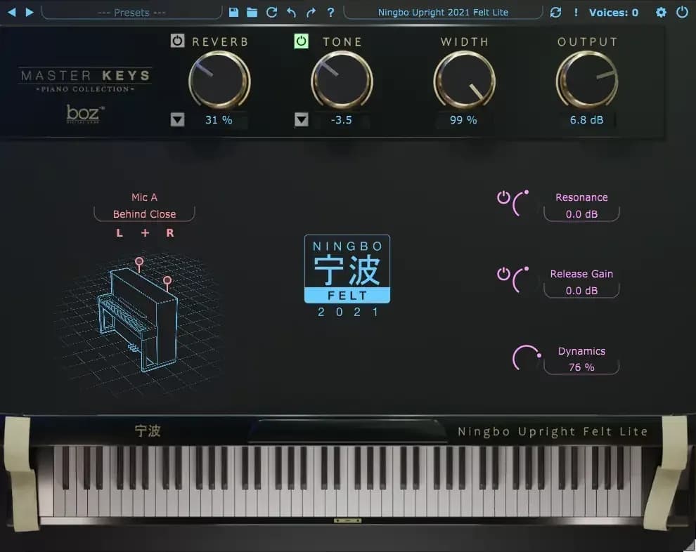 BOZ Digital Labs Ningbo Felt 2021 Lite – Piano de Fieltro Virtual (Lite) (Descarga Digital) - Miniatura 1 en LEMM DJ Store