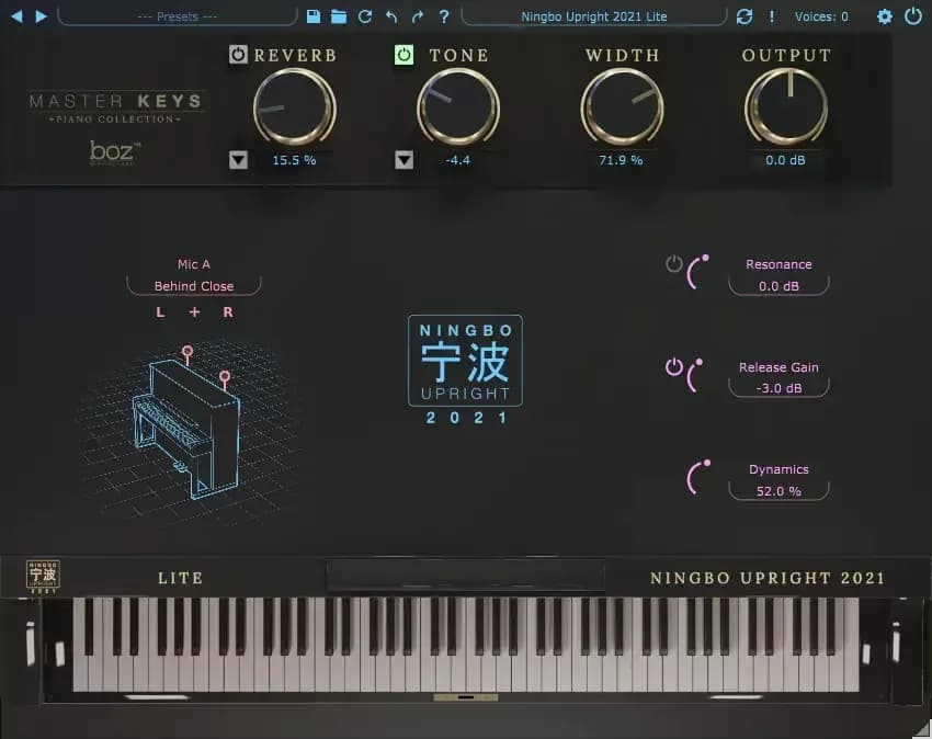 BOZ Digital Labs Ningbo Upright 2021 Lite – Piano Vertical Virtual Moderno (Lite) (Descarga Digital) - Miniatura 1 en LEMM DJ Store