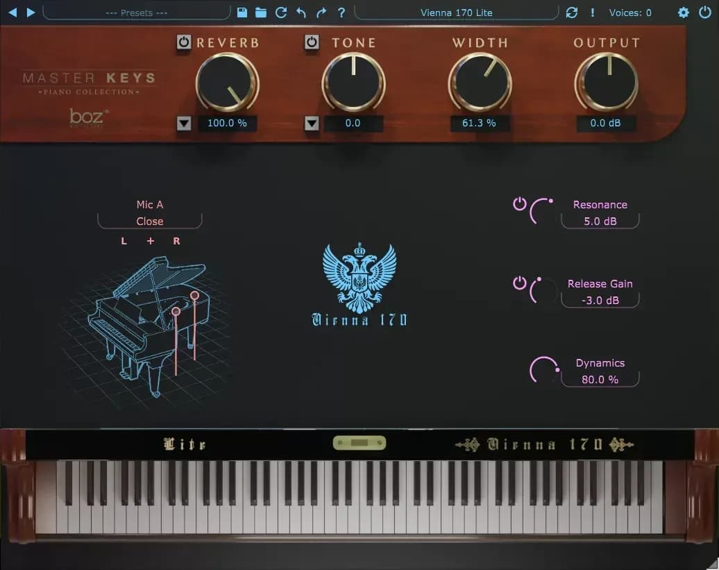 BOZ Digital Labs Vienna 170 Lite – Piano de Media Cola Virtual (Lite) (Descarga Digital) - Miniatura 1 en LEMM DJ Store