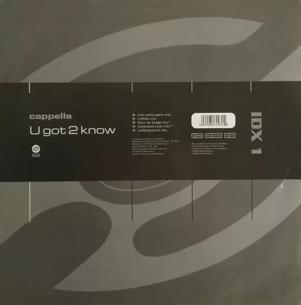 Cappella - U Got 2 Know (Vinilo usado VG+) - Miniatura 1 en LEMM DJ Store