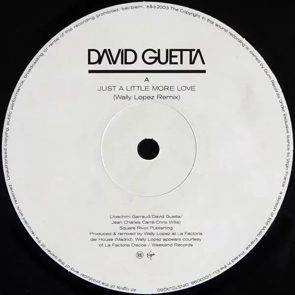 David Guetta - Just A Little More Love (Vinilo usado VG+) - Miniatura 1 en LEMM DJ Store
