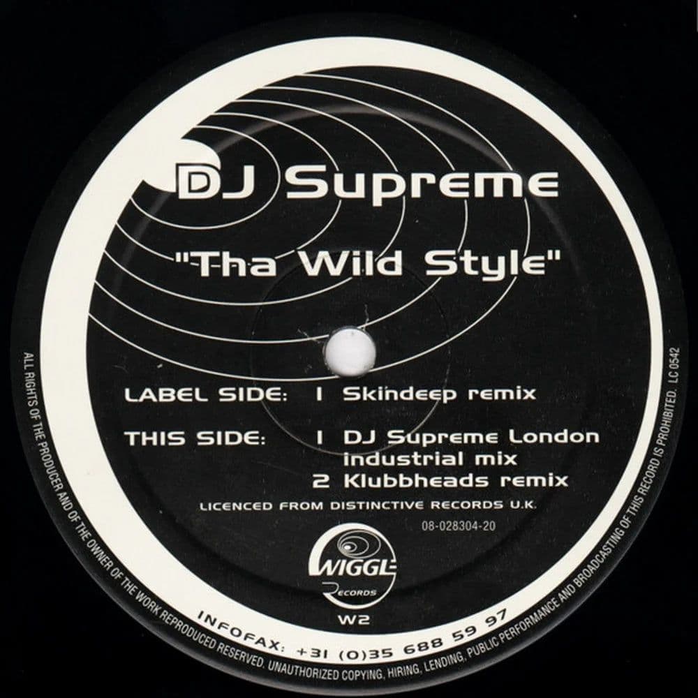 DJ Supreme - Tha Wild Style (12") (Vinilo usado VG+) - Miniatura 1 en LEMM DJ Store