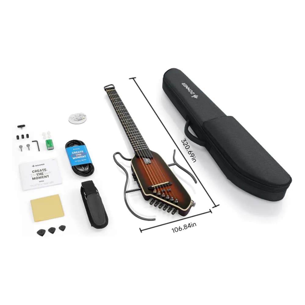 Donner HUSH I EVO2 – Guitarra Silenciosa de Viaje sin Clavijero, con Afinador, Audífonos y Funda - Miniatura 5 en LEMM DJ Store