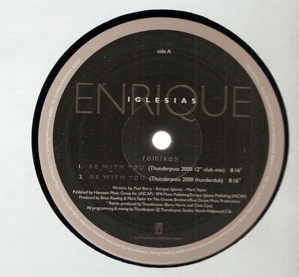Enrique Iglesias – Be With You (Remixes) (Vinilo usado VG+) - Miniatura 1 en LEMM DJ Store