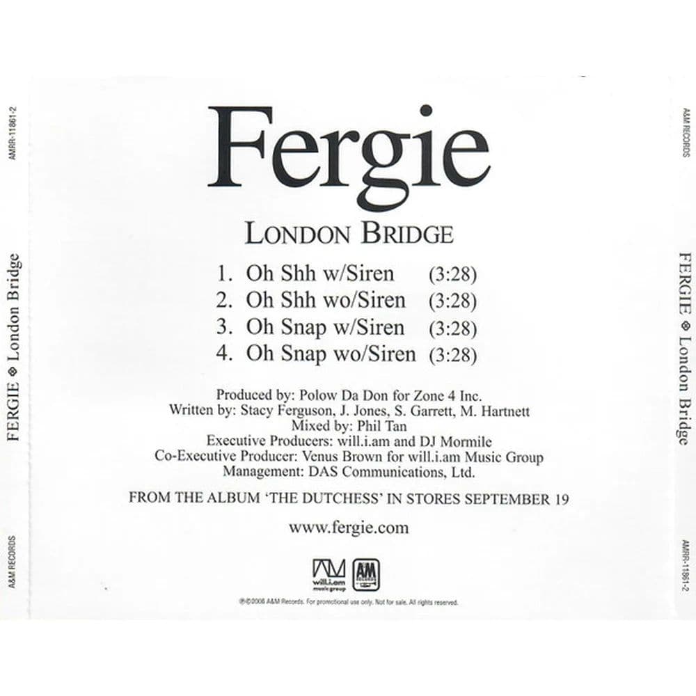 Fergie – London Bridge (CD usado VG+) - Miniatura 1 en LEMM DJ Store