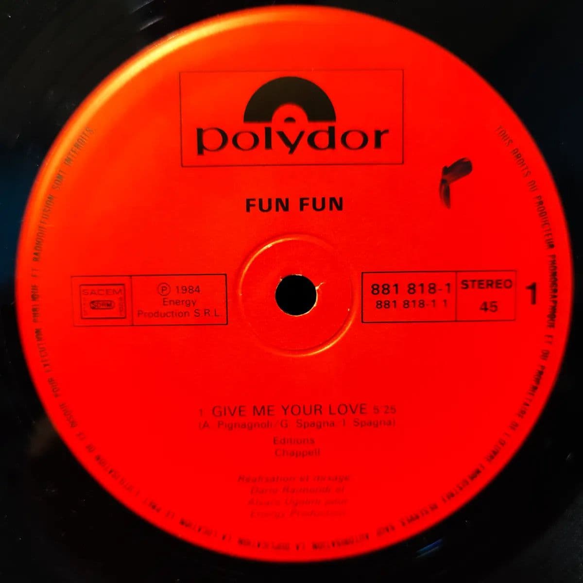 Fun Fun – Give Me Your Love (Vinilo usado VG+) - Miniatura 1 en LEMM DJ Store