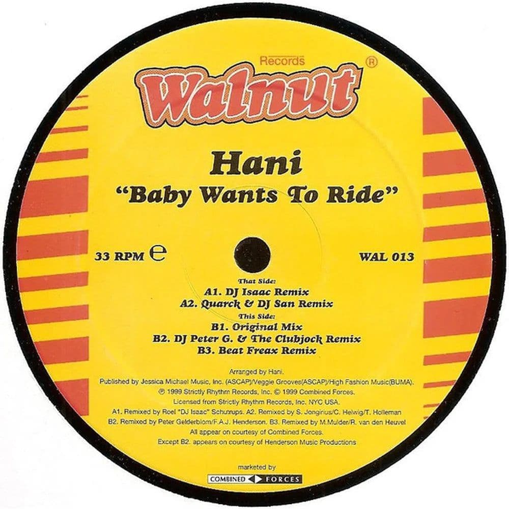 Hani - Baby Wants To Ride (12") (Vinilo usado VG+) - Miniatura 1 en LEMM DJ Store