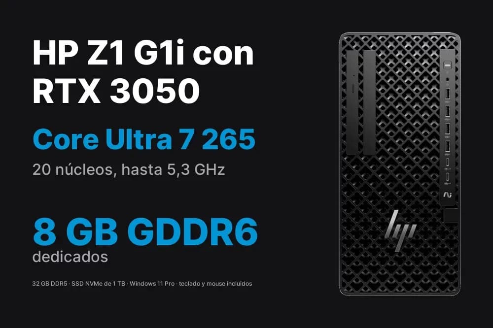 HP Z1 G1i – Torre Core Ultra 7, 32 GB, 1 TB SSD y RTX 3050 - Miniatura 5 en LEMM DJ Store