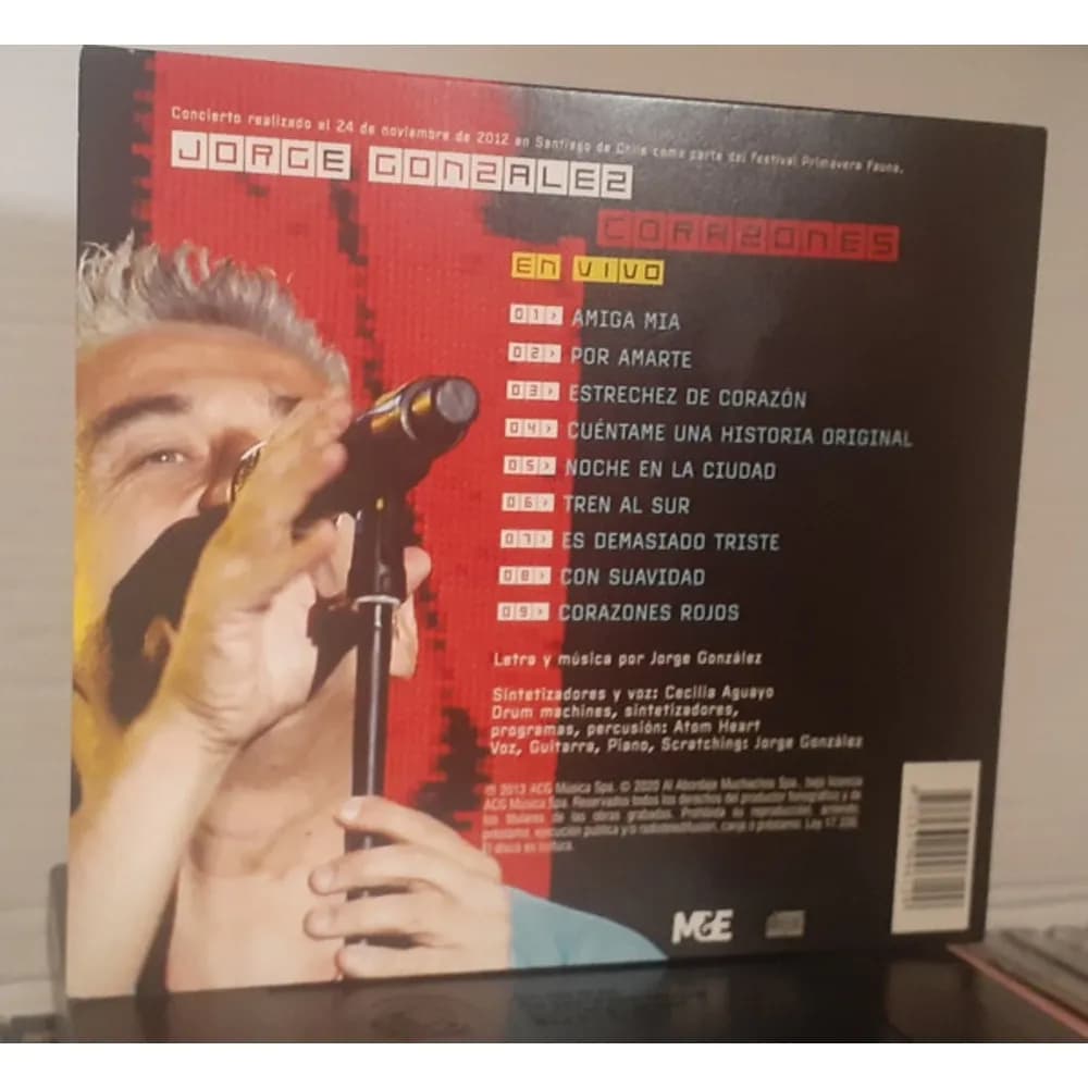 Jorge González - Corazones - En Vivo (CD Doble (2CD) nuevo) - Miniatura 1 en LEMM DJ Store