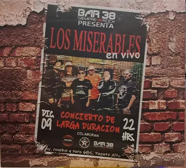 Los Miserables - En Vivo En Bar 38 (Vinilo LP nuevo) - Miniatura 1 en LEMM DJ Store