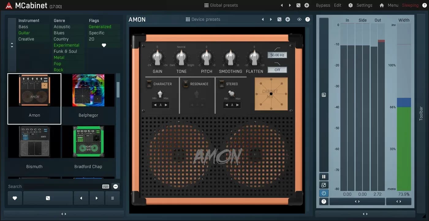 MeldaProduction MCabinet – Simulador de gabinete de guitarra y bajo (Descarga Digital) - Miniatura 1 en LEMM DJ Store