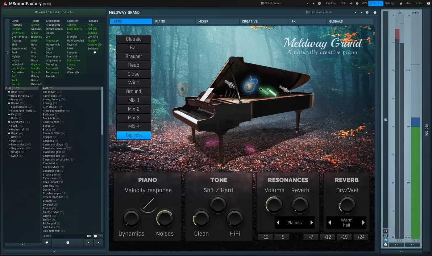 MeldaProduction MeldwayGrand – Piano de cola virtual para MSoundFactory (Descarga Digital) - Miniatura 1 en LEMM DJ Store