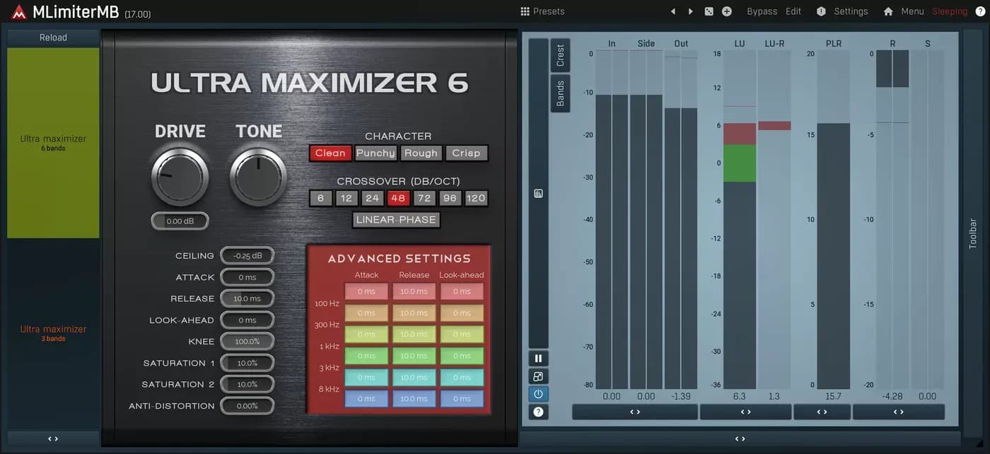 MeldaProduction MLimiterMB – Limitador y maximizador brickwall multibanda de mastering (Descarga Digital) - Miniatura 1 en LEMM DJ Store