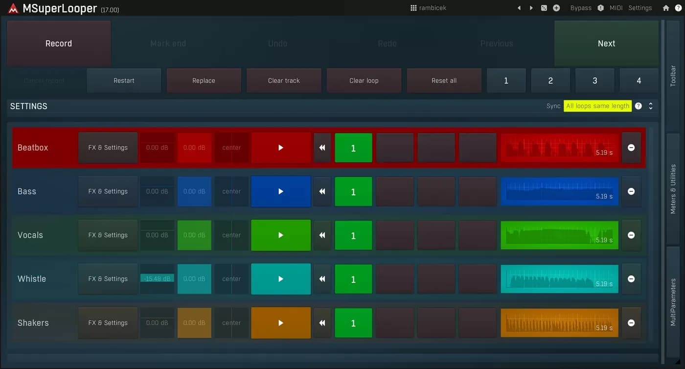 MeldaProduction MSuperLooper – Looper multipista para directo con efectos (Descarga Digital) - Miniatura 1 en LEMM DJ Store