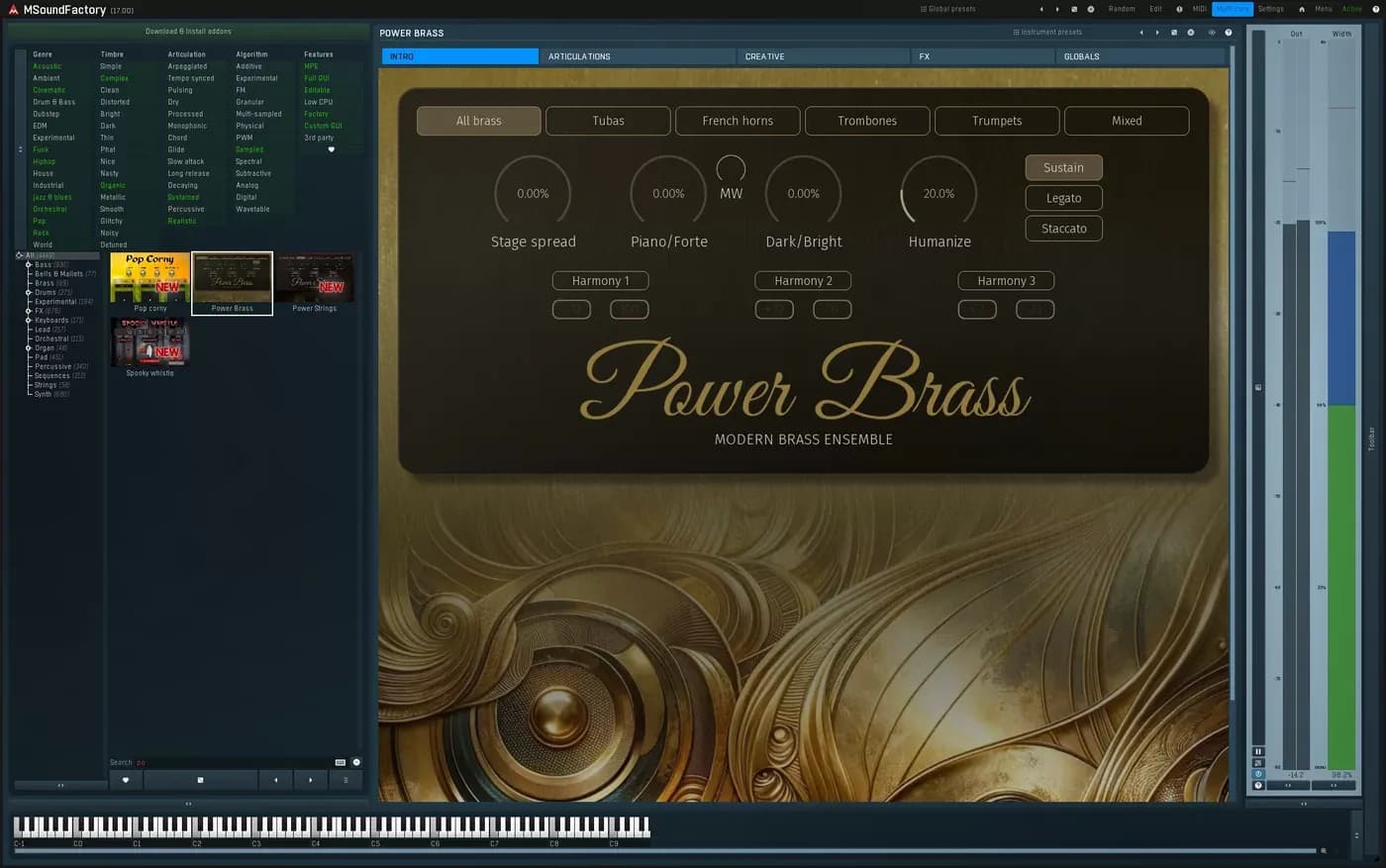 MeldaProduction PowerBrass – Sección de metales para MSoundFactory (Descarga Digital) - Miniatura 1 en LEMM DJ Store
