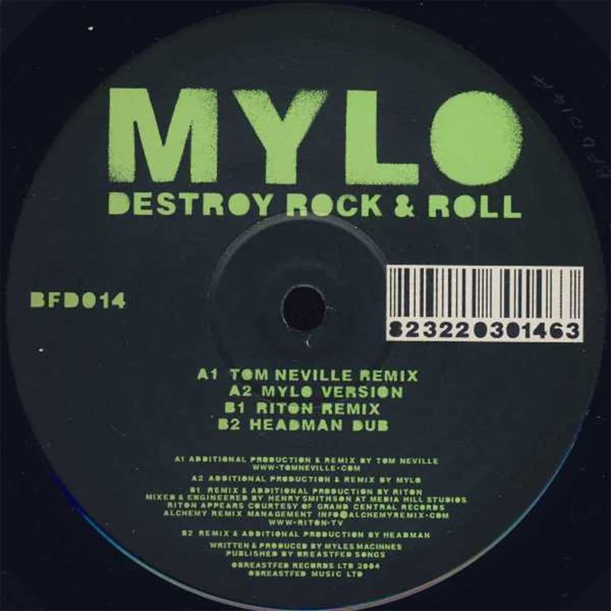 Mylo - Destroy Rock & Roll (12", Single, Ste) (Vinilo usado VG+) - Miniatura 1 en LEMM DJ Store