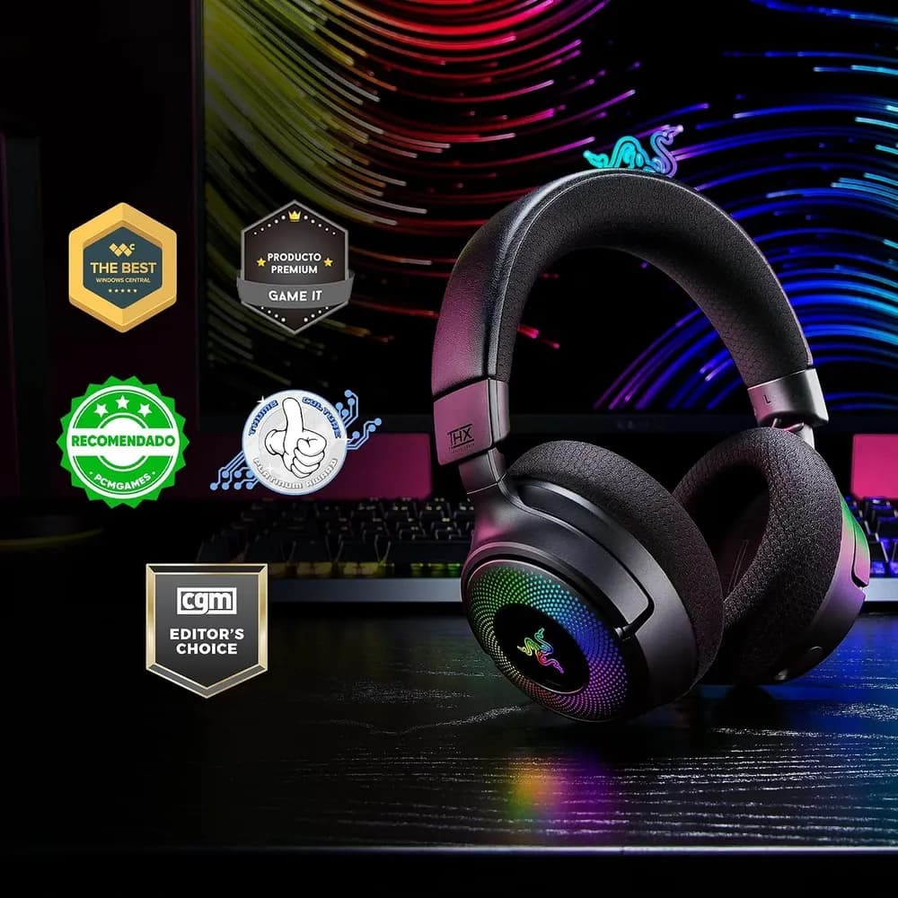 Razer Kraken V4 – Audífonos Gamer Inalámbricos con Chroma RGB de 9 Zonas - Miniatura 5 en LEMM DJ Store