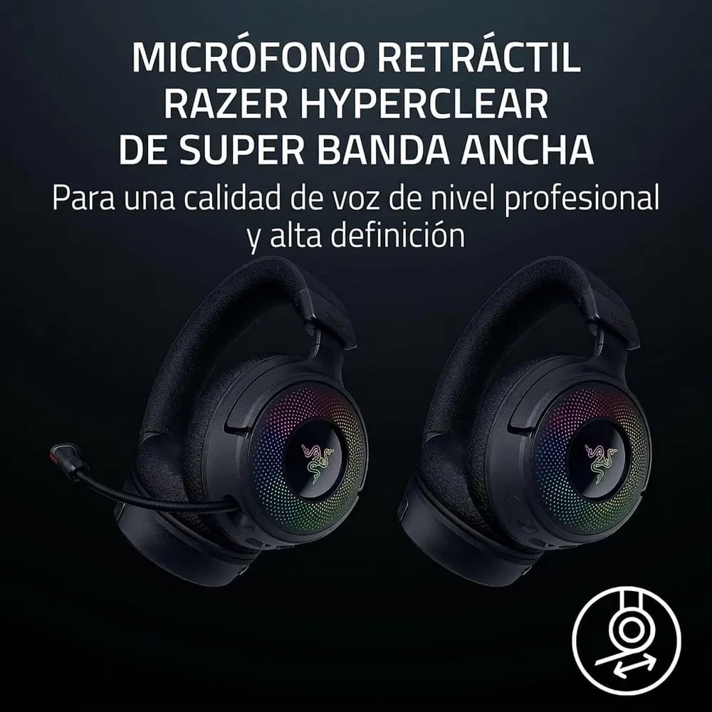 Razer Kraken V4 – Audífonos Gamer Inalámbricos con Chroma RGB de 9 Zonas - Miniatura 7 en LEMM DJ Store