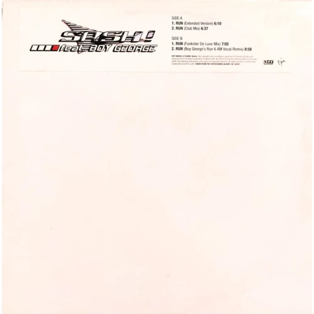 Sash! Feat. Boy George - Run (Vinilo 12" usado VG+) - Miniatura 1 en LEMM DJ Store