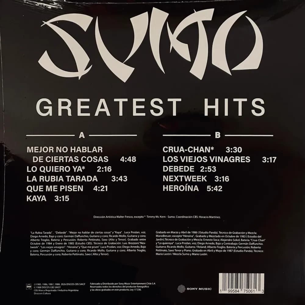 Sumo - Greatest Hits (Vinilo LP nuevo) - Miniatura 2 en LEMM DJ Store