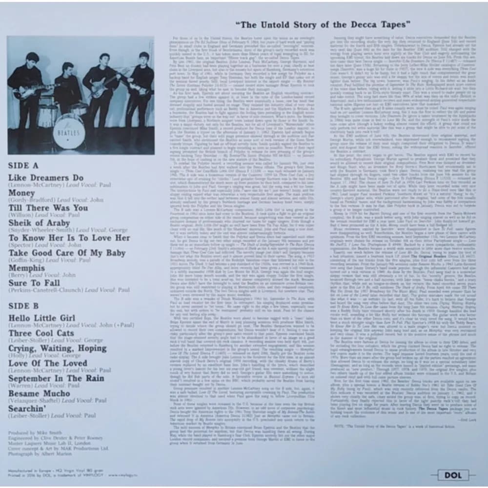 The Beatles - The Decca Tapes (LP nuevo) - Miniatura 1 en LEMM DJ Store