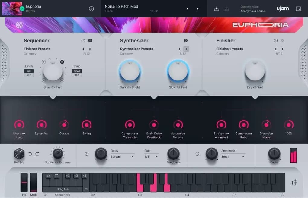 UJAM Usynth EUPHORIA – Sintetizador Virtual para EDM y Música de Baile (Descarga Digital) - Miniatura 1 en LEMM DJ Store