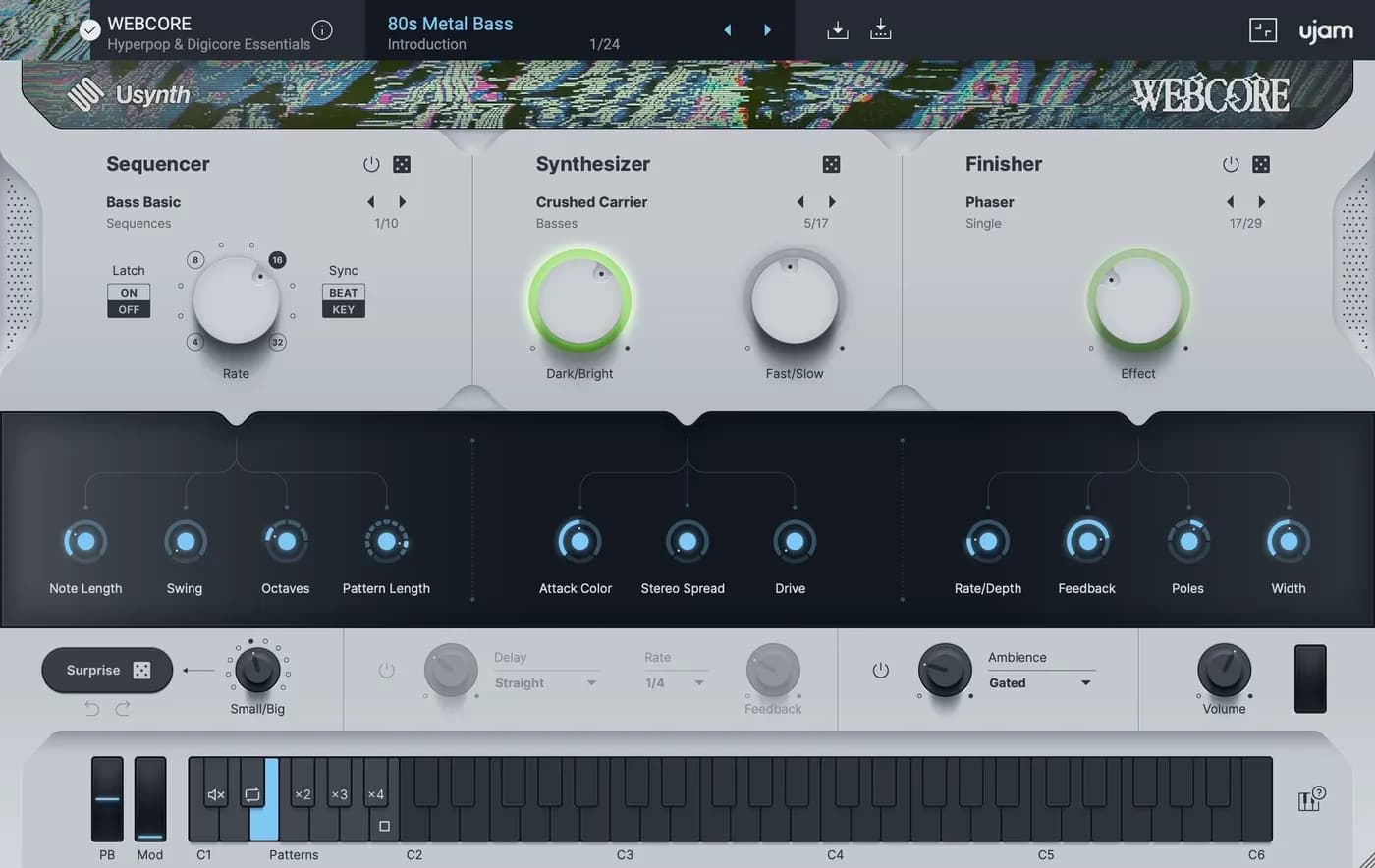 UJAM Usynth WEBCORE – Sintetizador Virtual para Hyperpop y Digicore (Descarga Digital) - Miniatura 1 en LEMM DJ Store