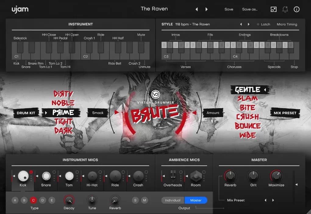 UJAM Virtual Drummer BRUTE – Baterista Virtual para Rock, Grunge y Punk (Descarga Digital) - Miniatura 1 en LEMM DJ Store