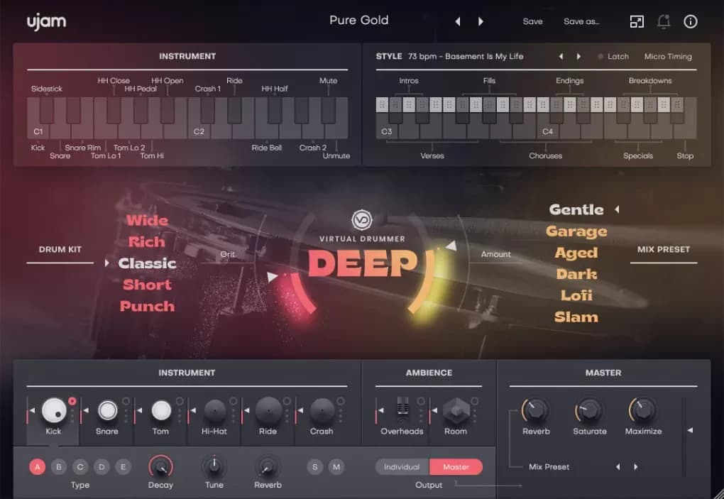 UJAM Virtual Drummer DEEP – Baterista Virtual para Soul y Funk (Descarga Digital) - Miniatura 1 en LEMM DJ Store