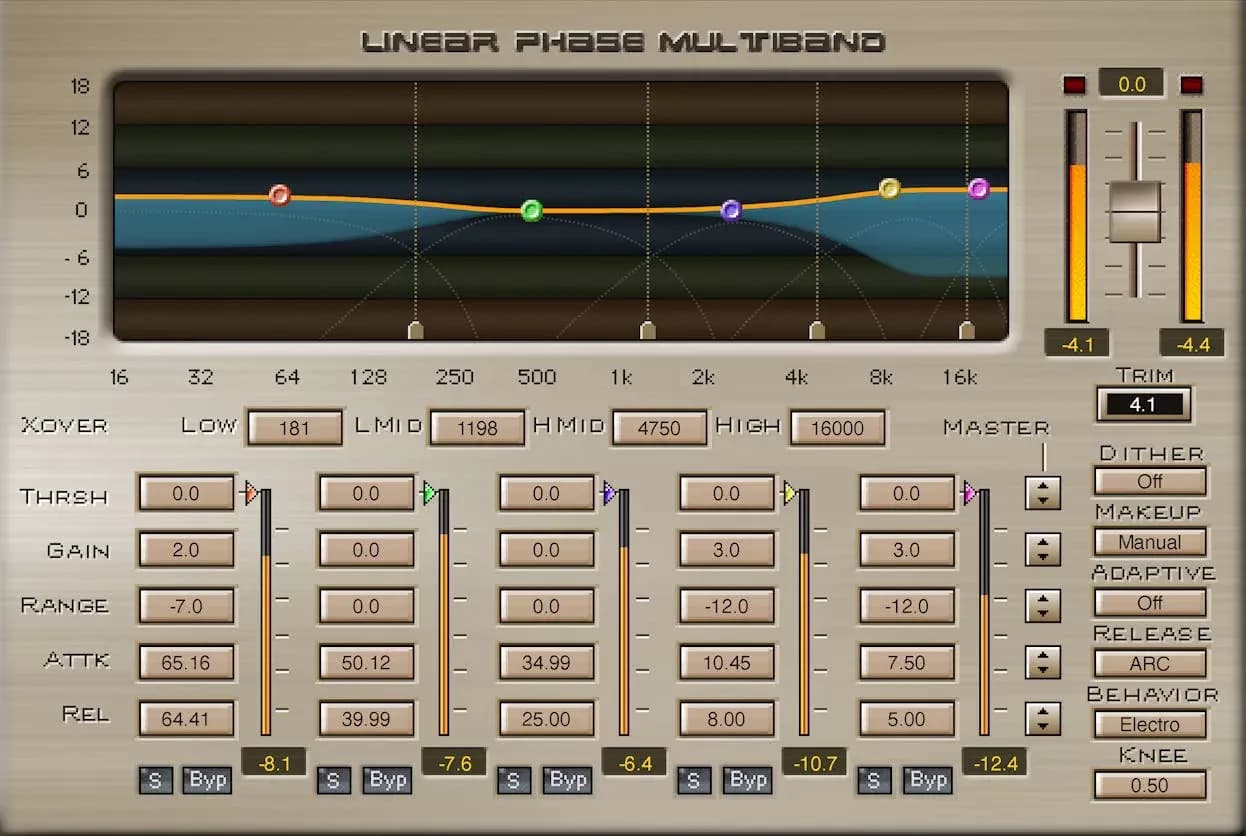 Waves Linear Phase Multiband – Compresor de fase lineal para mastering (Descarga Digital) - Miniatura 1 en LEMM DJ Store