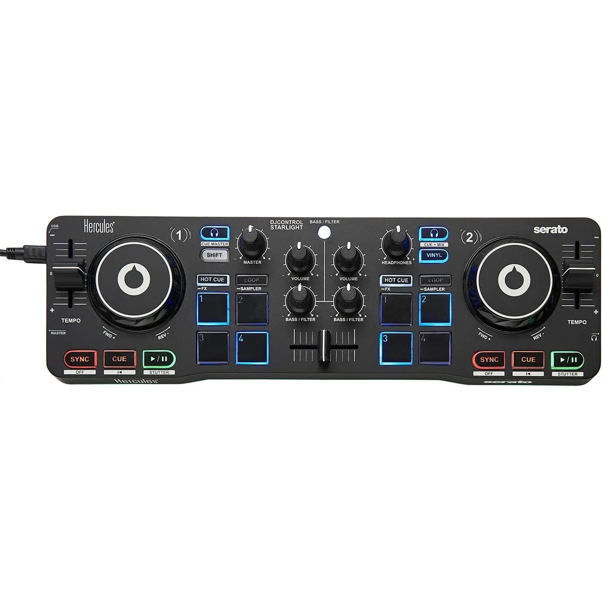 Hercules DJControl Starlight – Controlador DJ Compacto con Serato DJ Lite - Variante - Vista alternativa en LEMM DJ Store