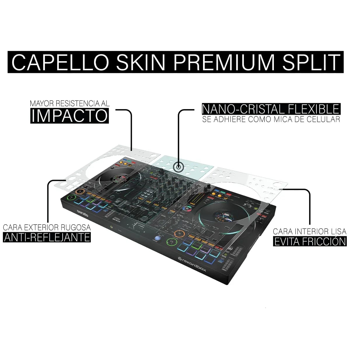 Capello Skin DEP – Lámina Protectora Anti-Reflejo para Pioneer DDJ-FLX10 - Variante - Vista alternativa en LEMM DJ Store