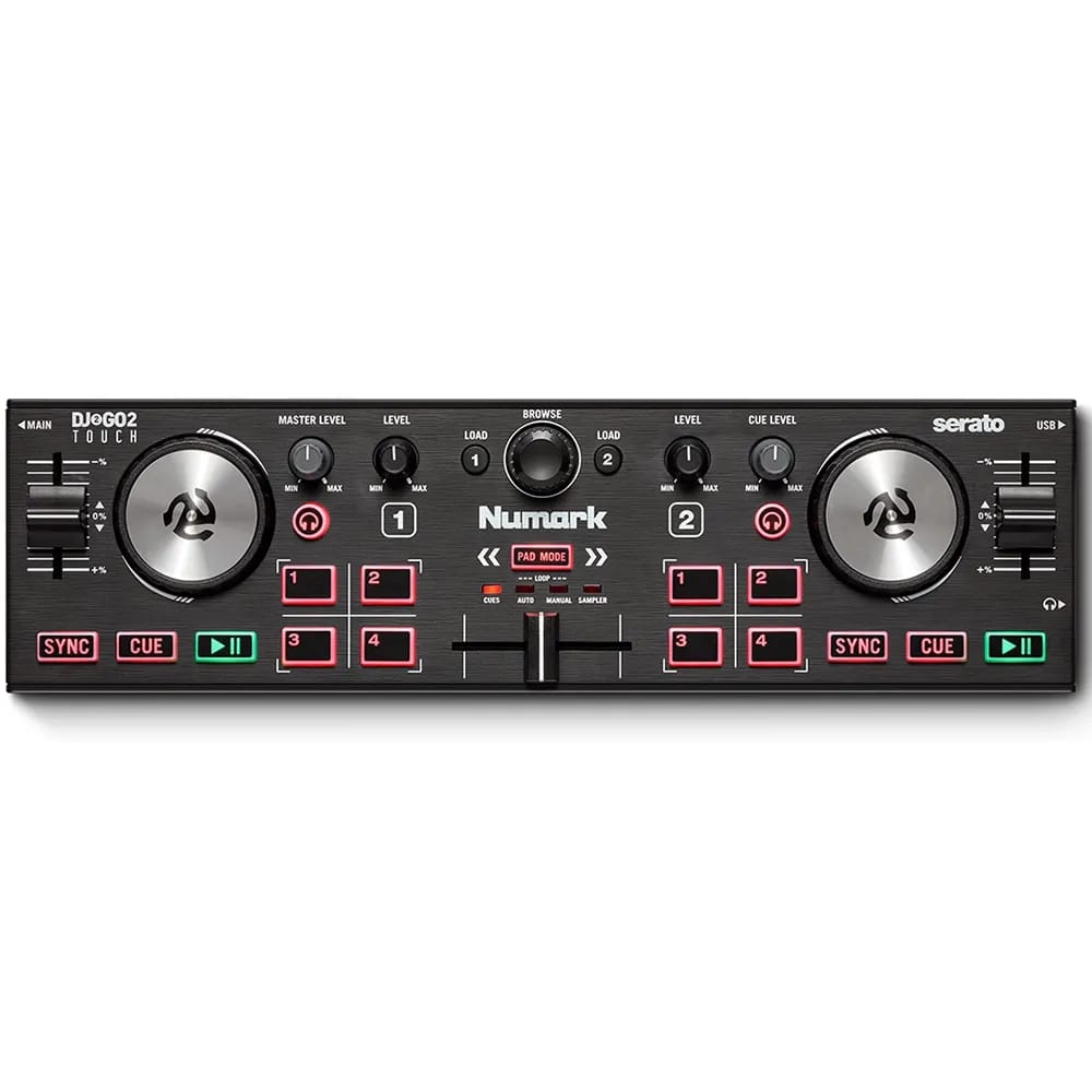Numark DJ2GO2 Touch – Controlador DJ Portátil con Jog Wheels Táctiles - Variante - Vista alternativa en LEMM DJ Store