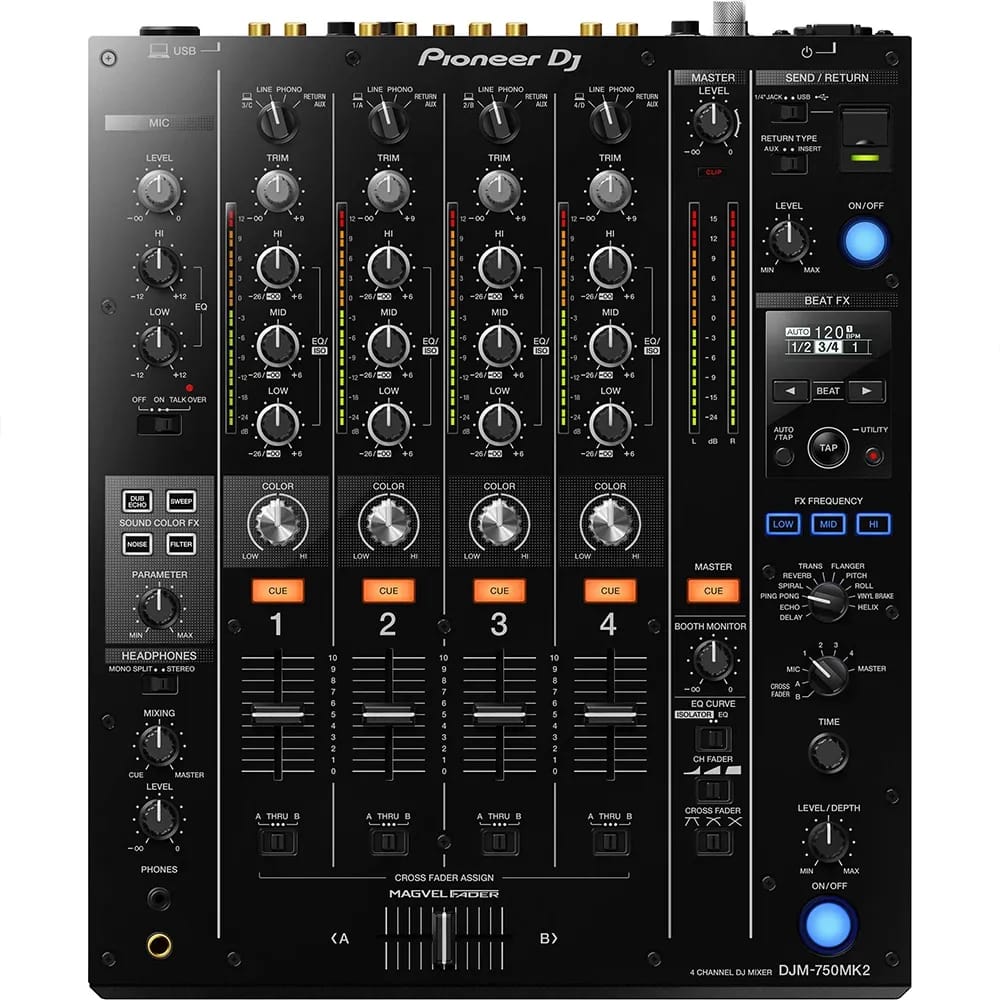 Pioneer DJ DJM-750MK2 – Mixer DJ 4 Canales con Interfaz USB - Variante - Vista alternativa en LEMM DJ Store