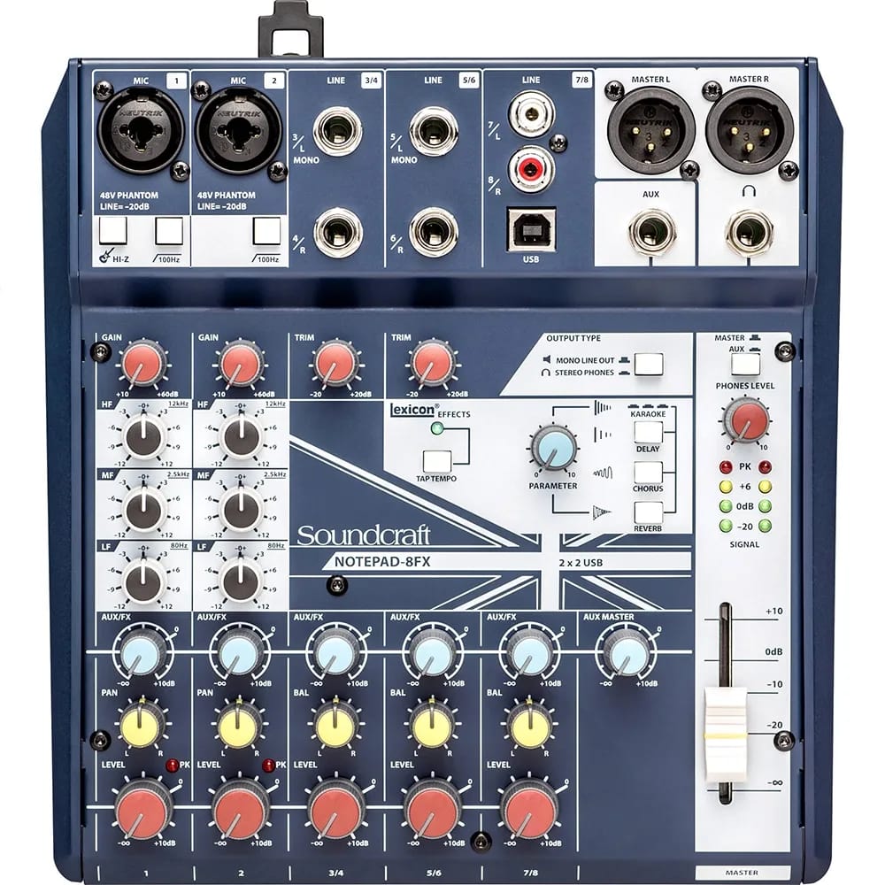 Soundcraft Notepad-8FX Mixer de 8 Canales con Efectos y USB - Variante - Vista alternativa en LEMM DJ Store