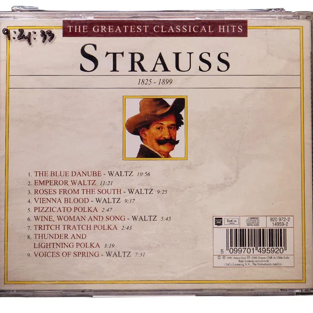 Strauss – The Greatest Classical Hits (CD usado VG+) - Variante - Vista alternativa en LEMM DJ Store