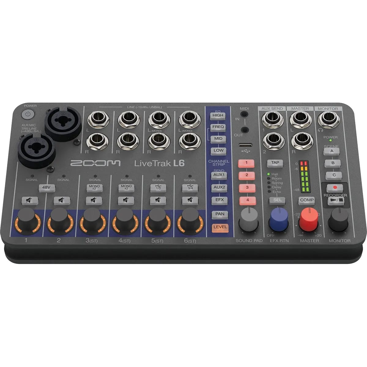 Zoom LiveTrak L-6 – Mezclador Digital Portátil y Grabadora Multipista 10 Pistas - Variante - Vista alternativa en LEMM DJ Sto