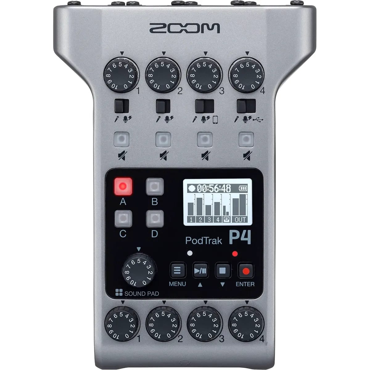 Zoom PodTrak P4 – Grabadora de Podcasts Multipista Portátil - Variante - Vista alternativa en LEMM DJ Store