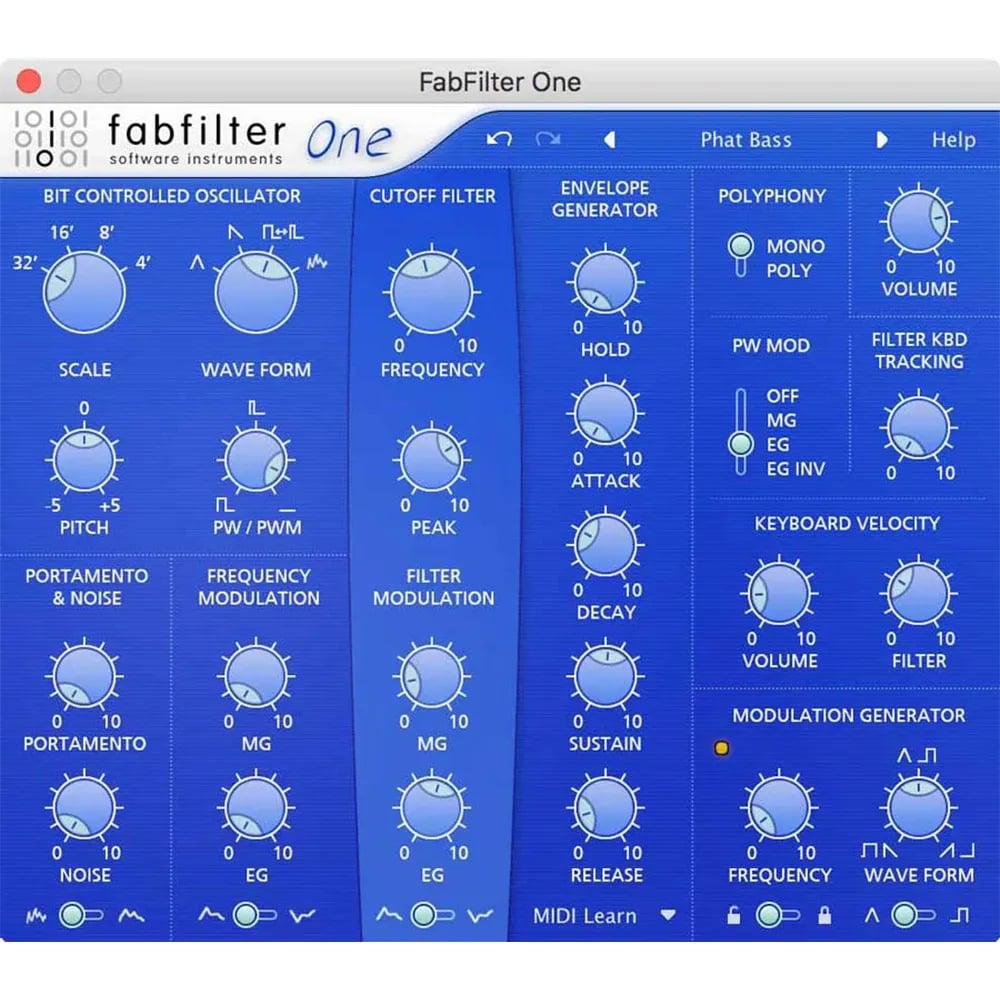 FabFilter One – Sintetizador Plug-in Monofonía Clásica (Descarga Digital) - Variante en LEMM DJ Store