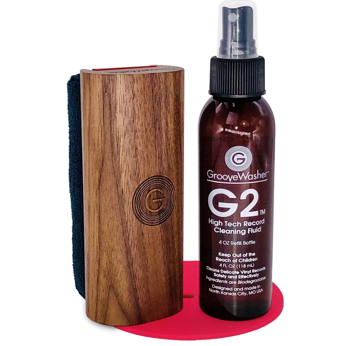 GrooveWasher – Kit de Limpieza para Vinilos con Mango de Nogal - Variante en LEMM DJ Store