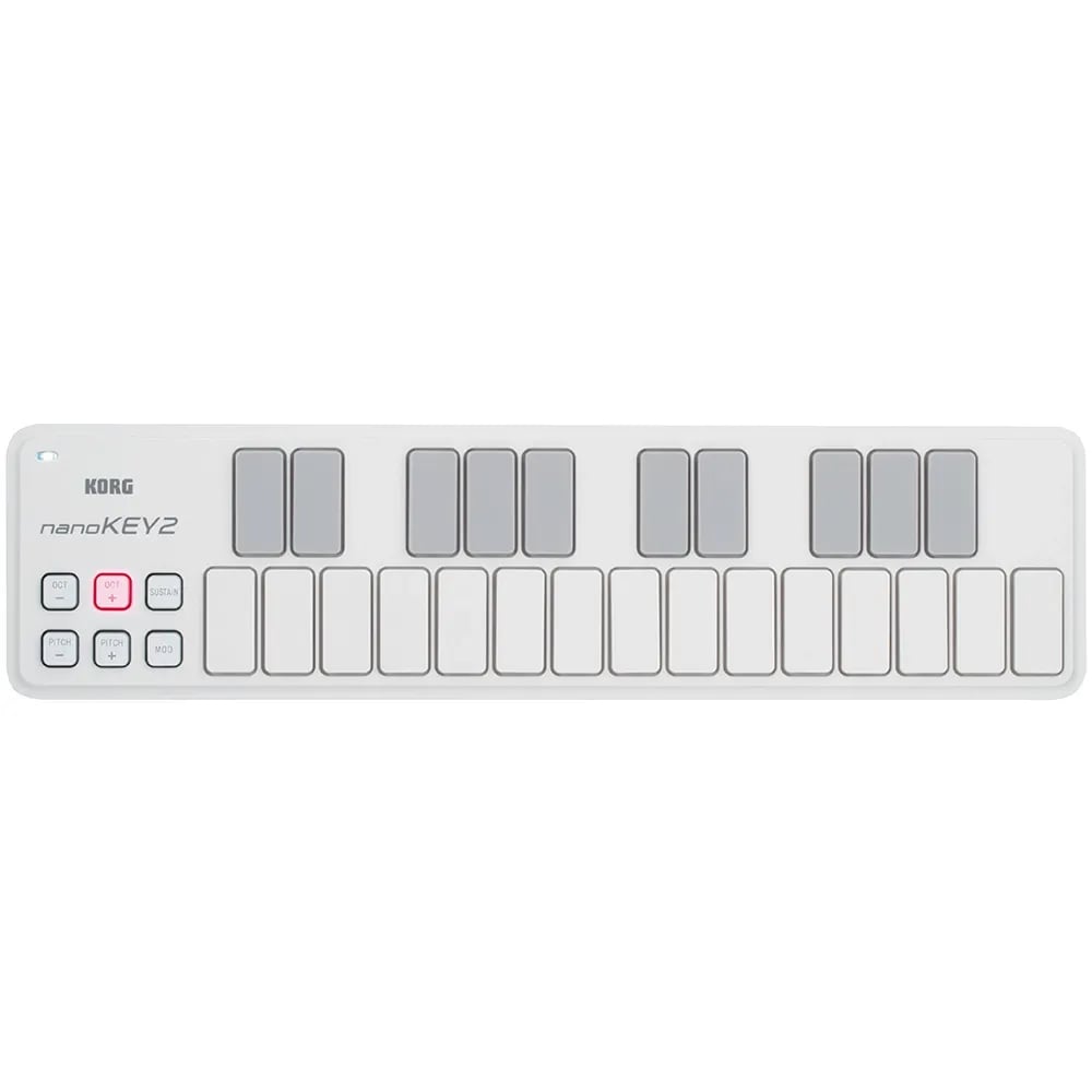 Korg nanoKEY2 – Teclado Controlador MIDI USB 25 Teclas - Blanco en LEMM DJ Store